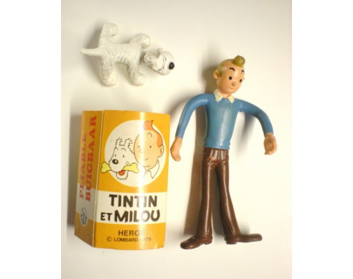 Figurine pliable BRABO Tintin et Milou 1979