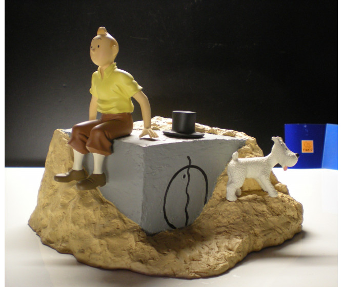 Résine Moulinsart Tintin La porte du tombeau de Kih-Oskh Ref 46102 B + C ETAT NEUF