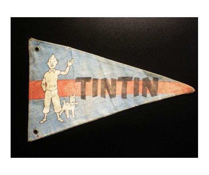 Rare ancien fanion Tintin  Le premier