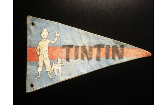 Rare ancien fanion Tintin  Le premier
