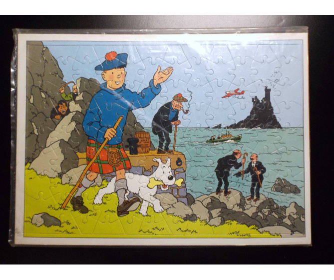 Rare ancien puzzle du chèque Tintin L'Ile noire années 70