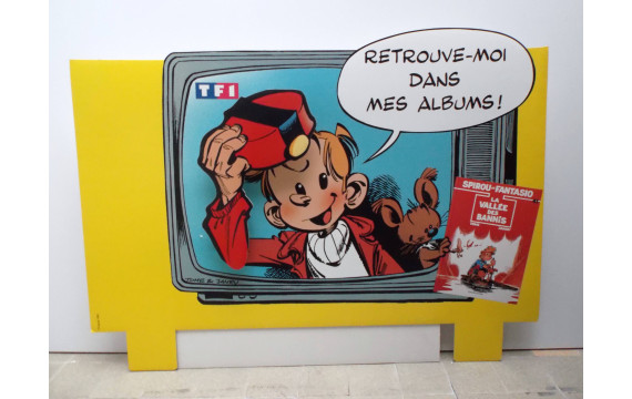 RARE Grand PLV Mécanique Spirou TF1 1994