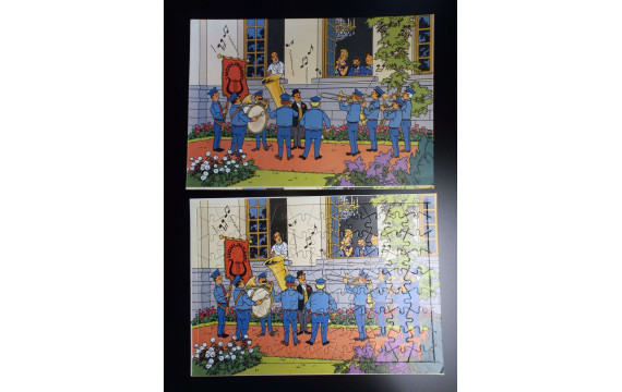 Puzzle du Chèque Tintin Fanfare de Moulinsart TBE