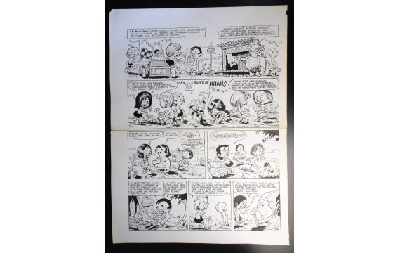 Planche originale Les 24 tours du Mhans de Denayer pour Junior en 1966 