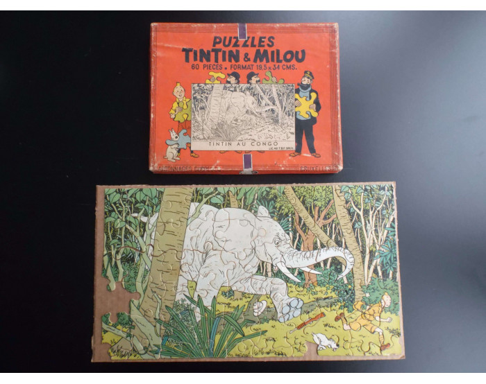 RARE Puzzle Dubreucq Tintin au Congo incomplet BON ETAT