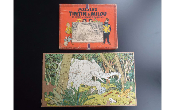 RARE Puzzle Dubreucq Tintin au Congo incomplet BON ETAT 