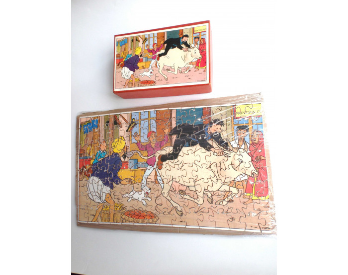 Puzzle Tintin au Tibet en bois années 50