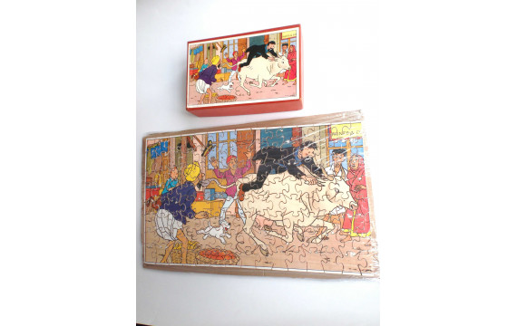 Puzzle Tintin au Tibet  en bois années 50 