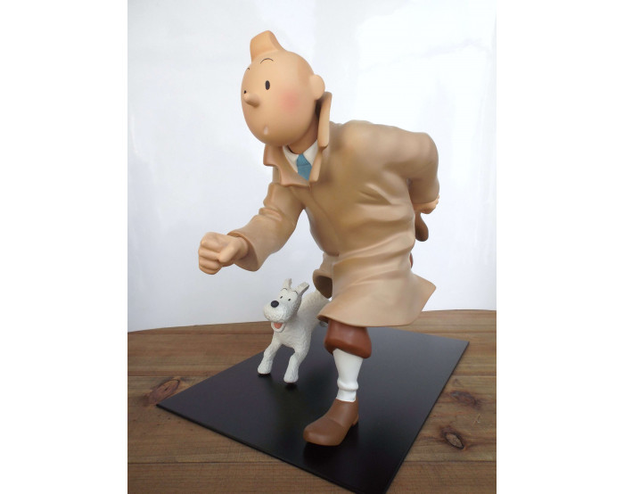 Statuette en résine Tintin Running Courant Ref 45101 B + C TBE 