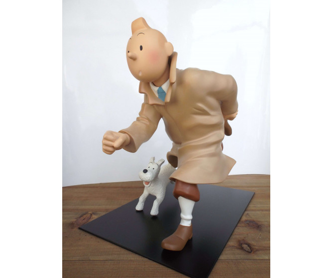 Statuette en résine Tintin Running Courant Ref 45101 B + C TBE
