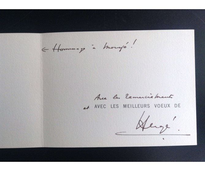 Carte de voeux 1971 dédicacée et signée par Hergé DISPONIBLE SUR DEMANDE