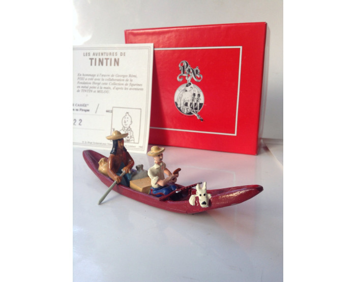 Rare Pixi Tintin et Milou en pirogue L'oreille cassée Ref 4412 ETAT NEUF 