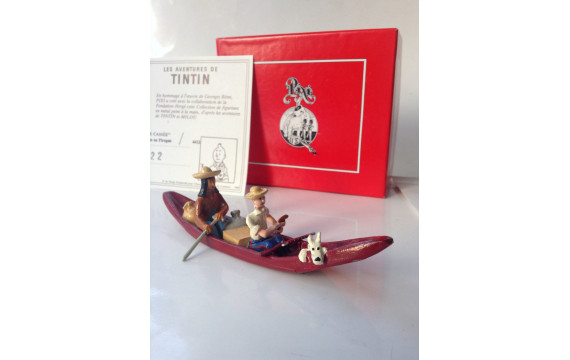 Rare Pixi Tintin et Milou en pirogue L'oreille cassée Ref 4412 ETAT NEUF 