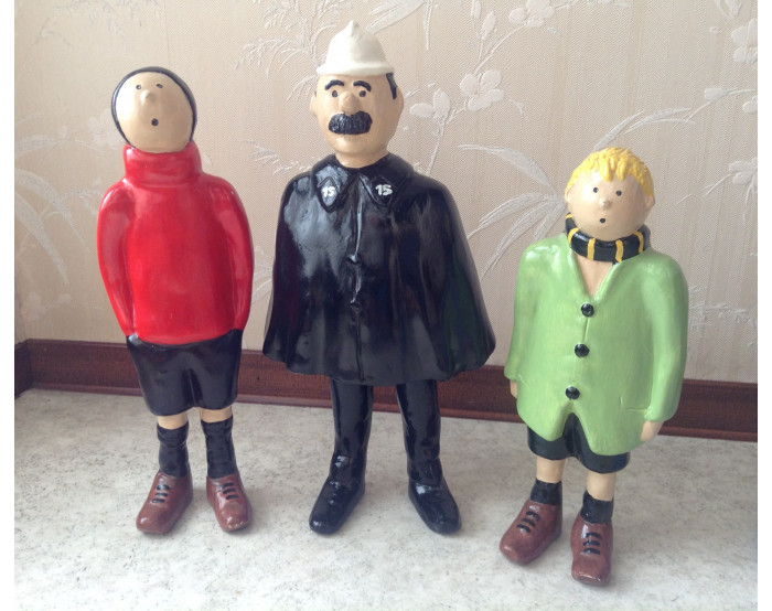 TRES RARE Grandes figurines Quick Flupke et Agent 15