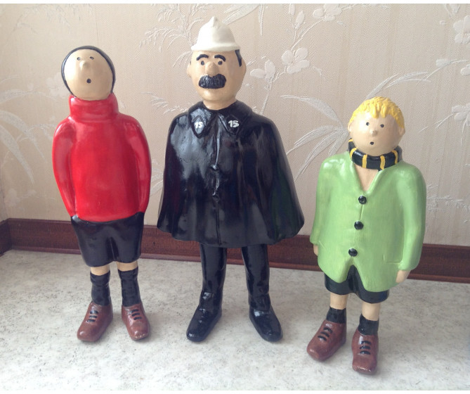  TRES RARE Grandes figurines Quick Flupke et Agent 15