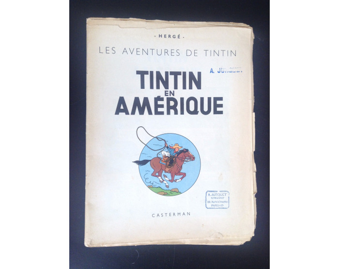 TRES RARE album Tintin en Amérique exemplaire de représentant  Jurquet  de 1947