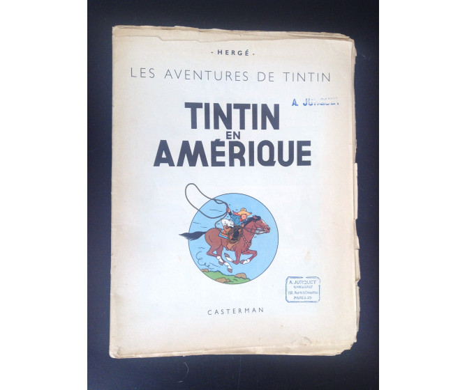 TRES RARE album Tintin en Amérique exemplaire de représentant  Jurquet  de 1947