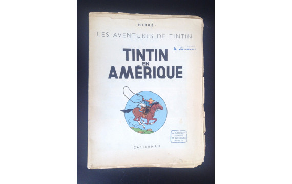 TRES RARE album Tintin en Amérique exemplaire de représentant  Jurquet  de 1947