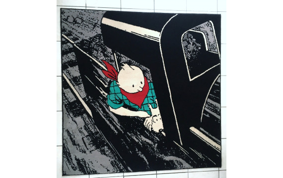REMISE EN MAIN PROPRE UNIQUEMENT Superbe Tapis Tintin en Amérique Axis  ETAT NEUF